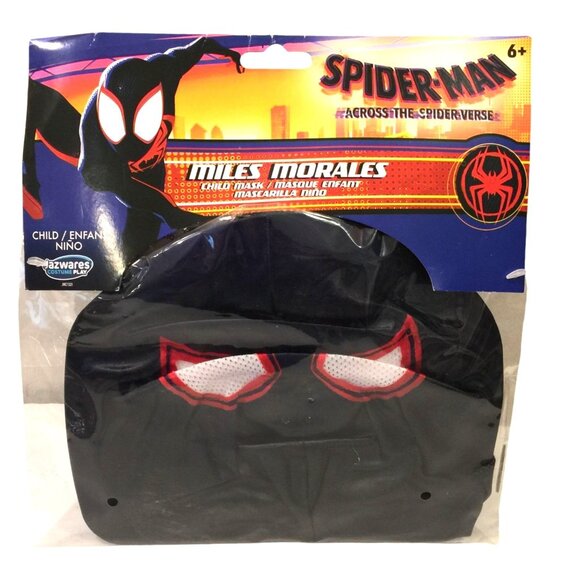 Marvel Spiderman Across the Universe Child Mask MILES MORALES Black Red - Picture 1 of 2